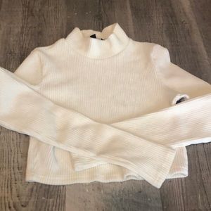Corduroyed turtleneck cropped long sleeve